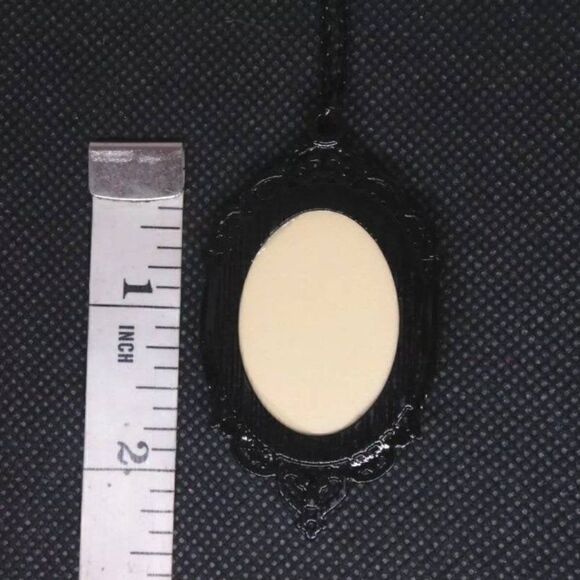 Black cat skull Rockabilly Necklace Cameo gothic pendant birthday gift - Picture 5 of 5